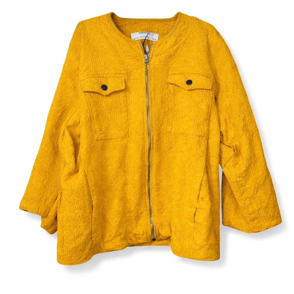 Chico's Vibrant Yellow Teddy Jacket SIZE 4